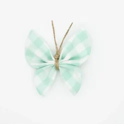 Pinza mariposa vichy verde mint